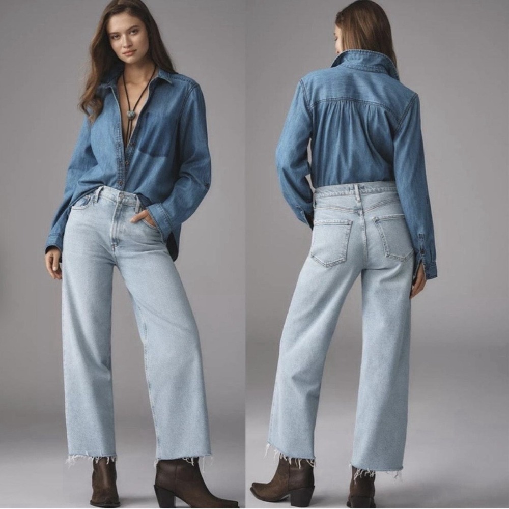 Agolde Ren High Rise Wide Leg Jeans Lightwash Capsule Comfort Minimalist 28